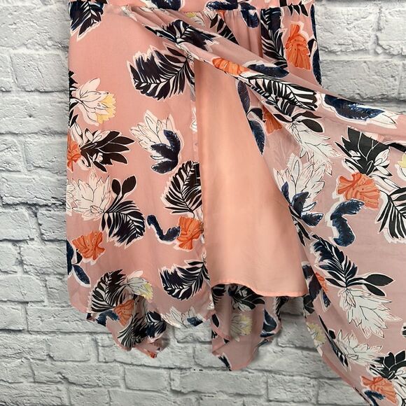 A NEW DAY WOMEN FAUX WRAP DRESS PINK WITH FLORAL PRINT Size Medium - Picture 3 of 7
